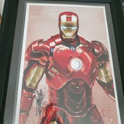 Iron Man Stan Lee Signed Art Poster
