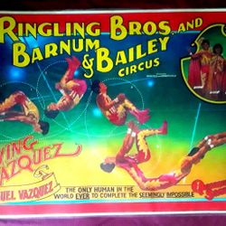 1983 Ringling Bros Circus Poster of the Flying Vazquez Family
Laminated