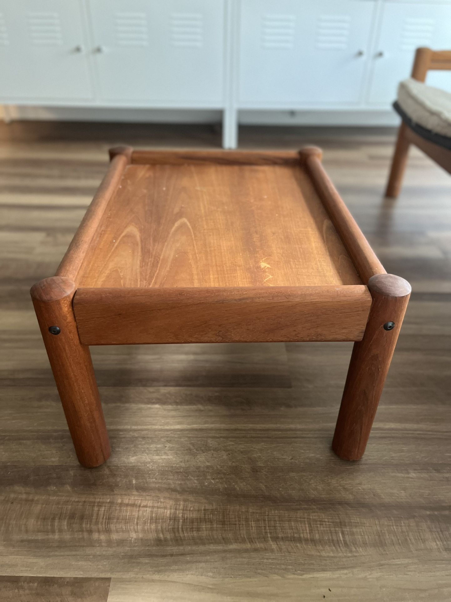 Rare Domino Møbler Danish Teak Ottoman – 1970s Frame Only