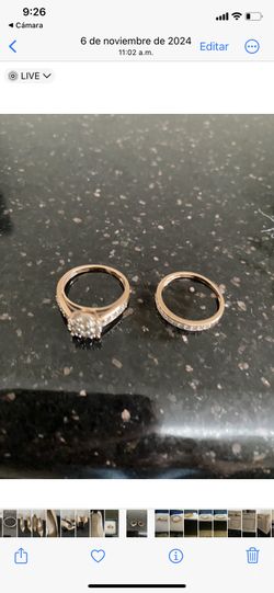 🌺🌸🌺HERMOSOS ANILLOS DE 10K ORO REAL NUEVOS COLOR ROSE GOLD CON FLOR DE DIAMANTES PEQUEÑOS REALES Y SRGOLLA DE DIAMANTES SIZE 7