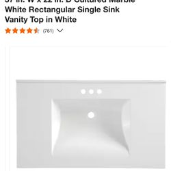 Glacier Bay 37 In Vanity Top 