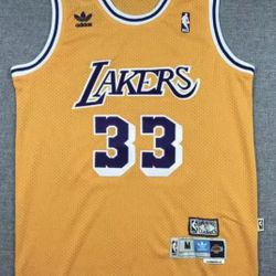 LOS ANGELES LAKERS KAREEM ABDUL-JABBAR BASKETBALL JERSEY YELLOW Large L NBA New