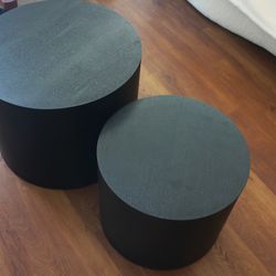 2 Black Coffee Table Set