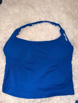 DFYNE Blue Crop Sports Top