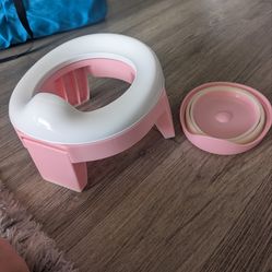 Portable Toilet Training Seat Foldable Children Multifunctional 3 in 1 Travel Toilet Seat for Toddler Travel Seat Potty(Pink)