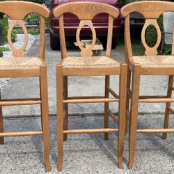 3 High Wood Chairs 