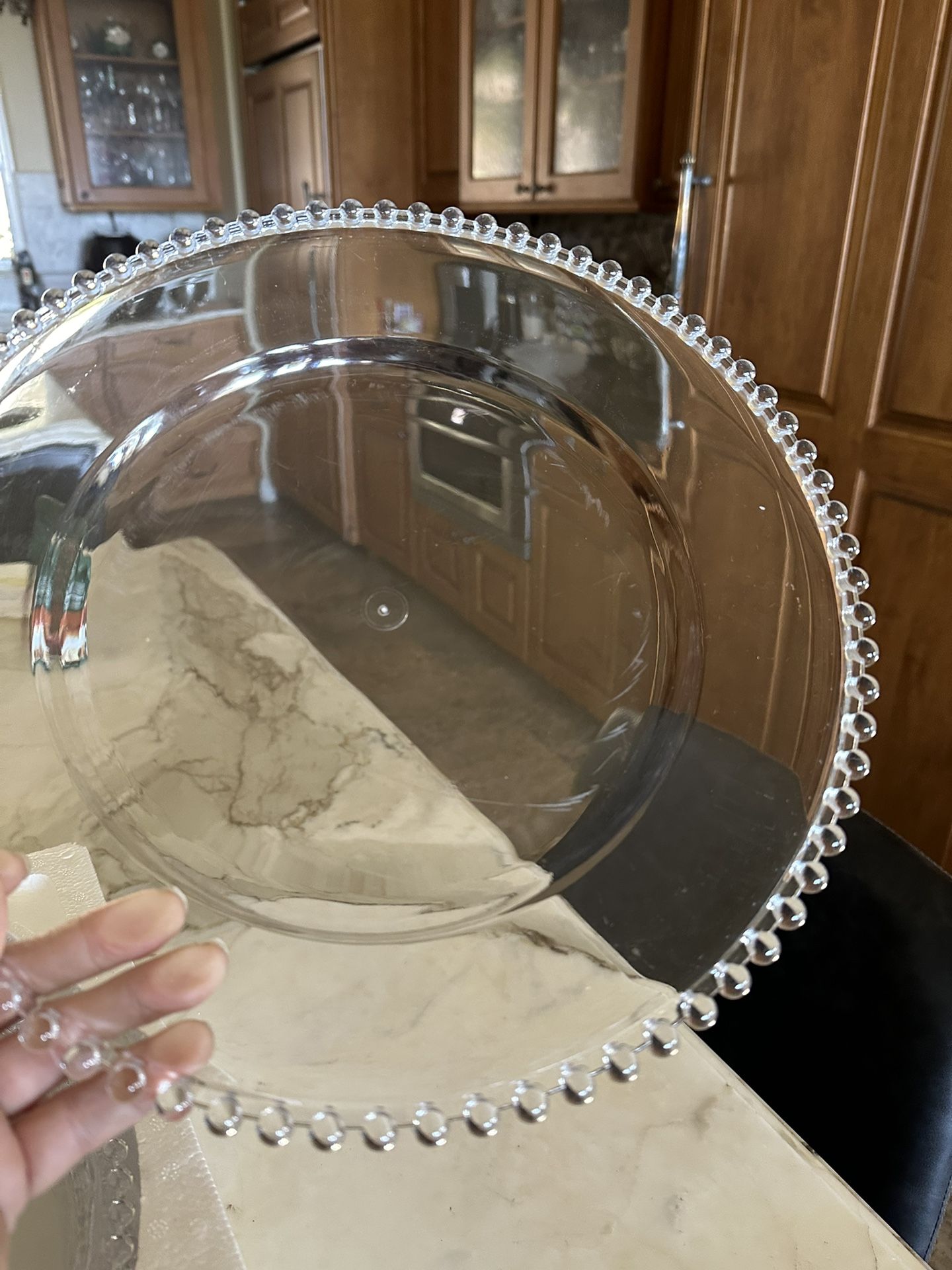 13” Beaded Acrylic Charger Plates