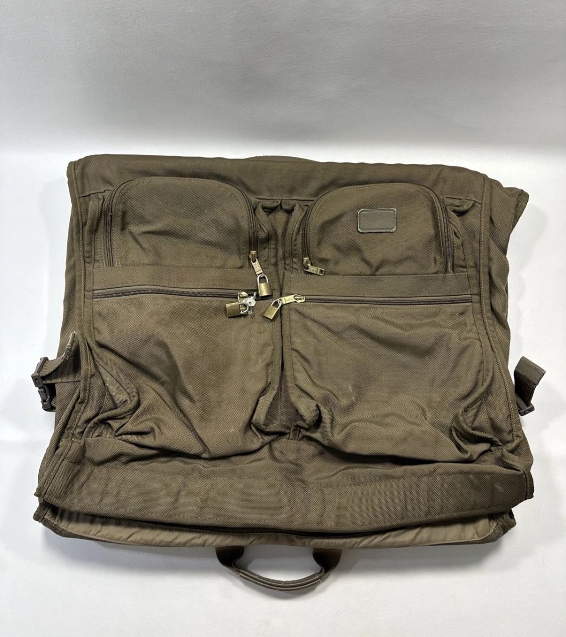 TUMI Large Travel Garment Bag in Dark Green Ample Interior & Exterior Pockets