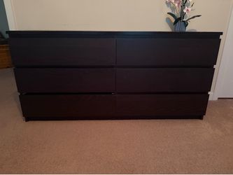 IKEA 6-Drawer Dresser – Black/Brown – Functional