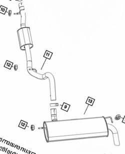 2017 Jeep Wrangler JKU OEM Factory Muffler & Exhaust Assembly