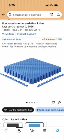 Excercise 6pk Puzzle Foam Mats