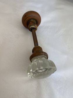 Antique Crystal & Brass Door Knob
