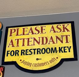 Vintage Restroom Key Metal Sign man cave