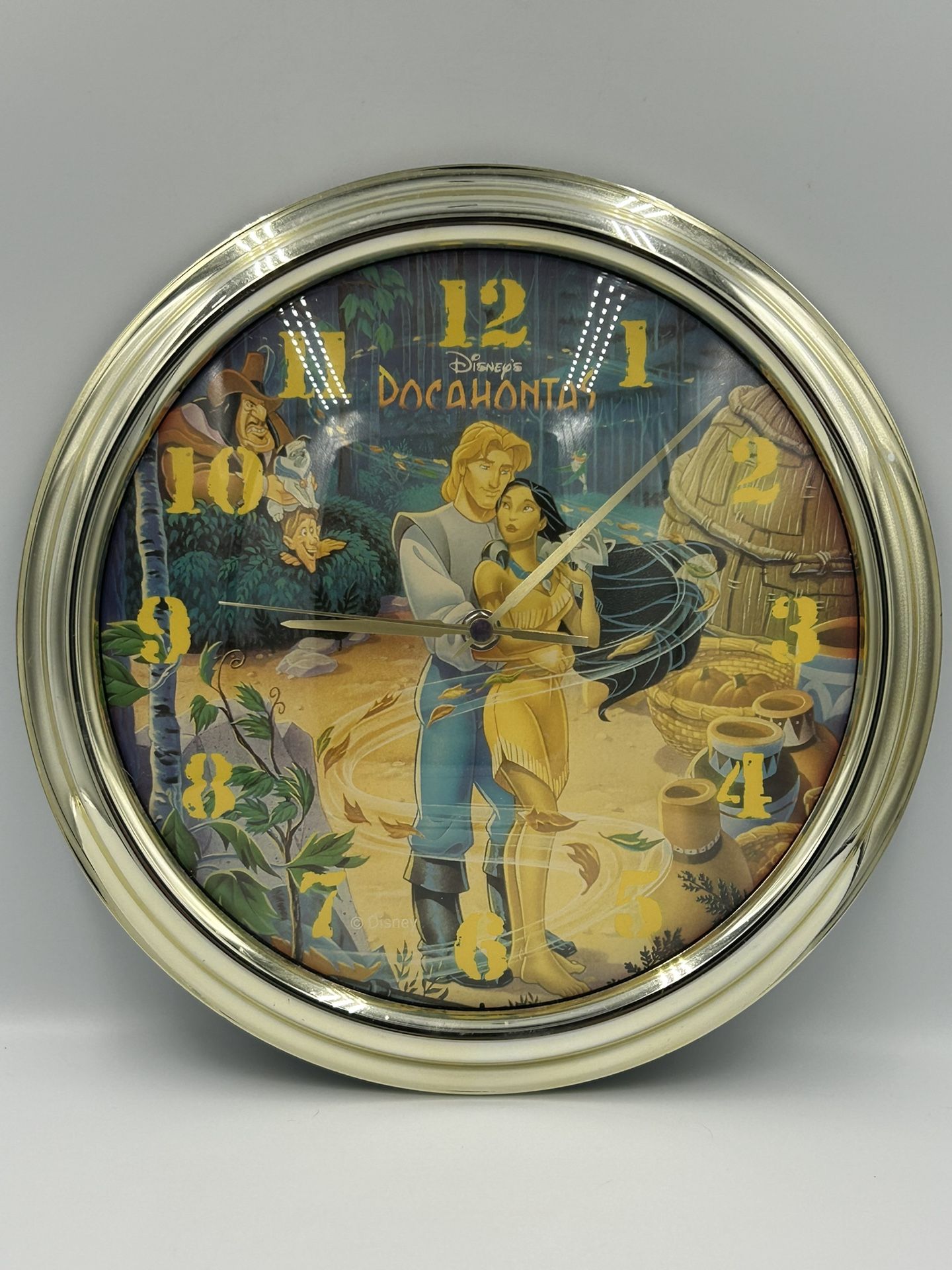 Vintage Disney Rare Pocahontas Wall Clock Tested