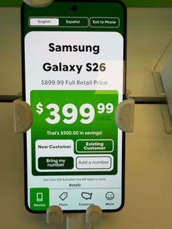 Samsung Galaxy S26 for $399.99 when switching!