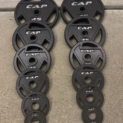 Cap Olympic Barbell Grip Weight Plates $260   