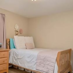 Solid Wood Full Size Bed  With Mattress and Box Spring