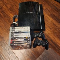 Sony Playstation 3 Game System, 2 Controllers, 11 Games Bundle