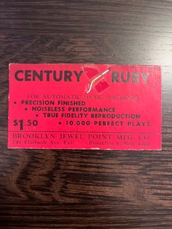 Vintage Century Ruby Music Machine Needle Rare MCM Audio Collectible Brooklyn