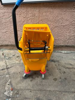 Yellow Commercial Mop Bucket with Wringer