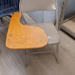 Antique School Desk with Fold Up Chair combo