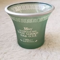 Glass Irish Candle Holder