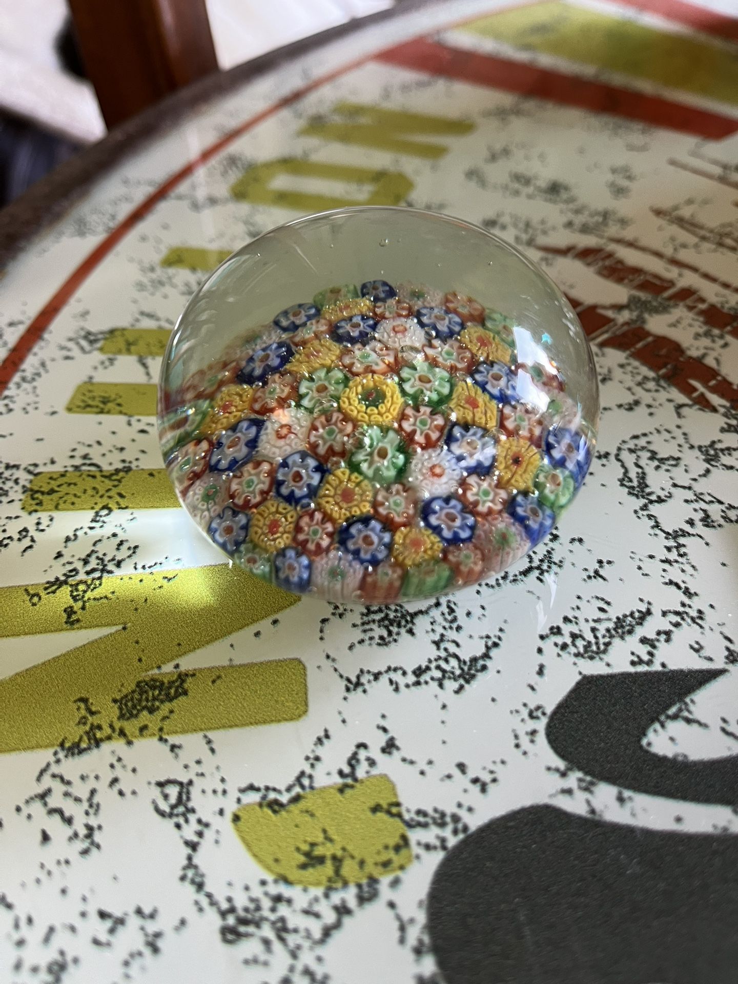 An Antique Murano Glass round Concentric Paper Weight