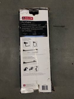 Delta Flynn 3-Piece Bathroom Accessory Set Matte Black