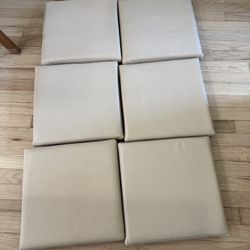 Leather Seat Cushions Cream Color x6
