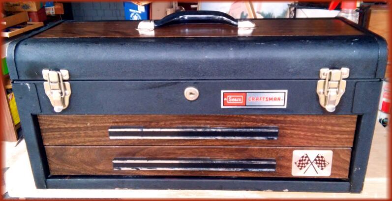 Vintage Sears Craftsman Rally two drawer collectible tool box
