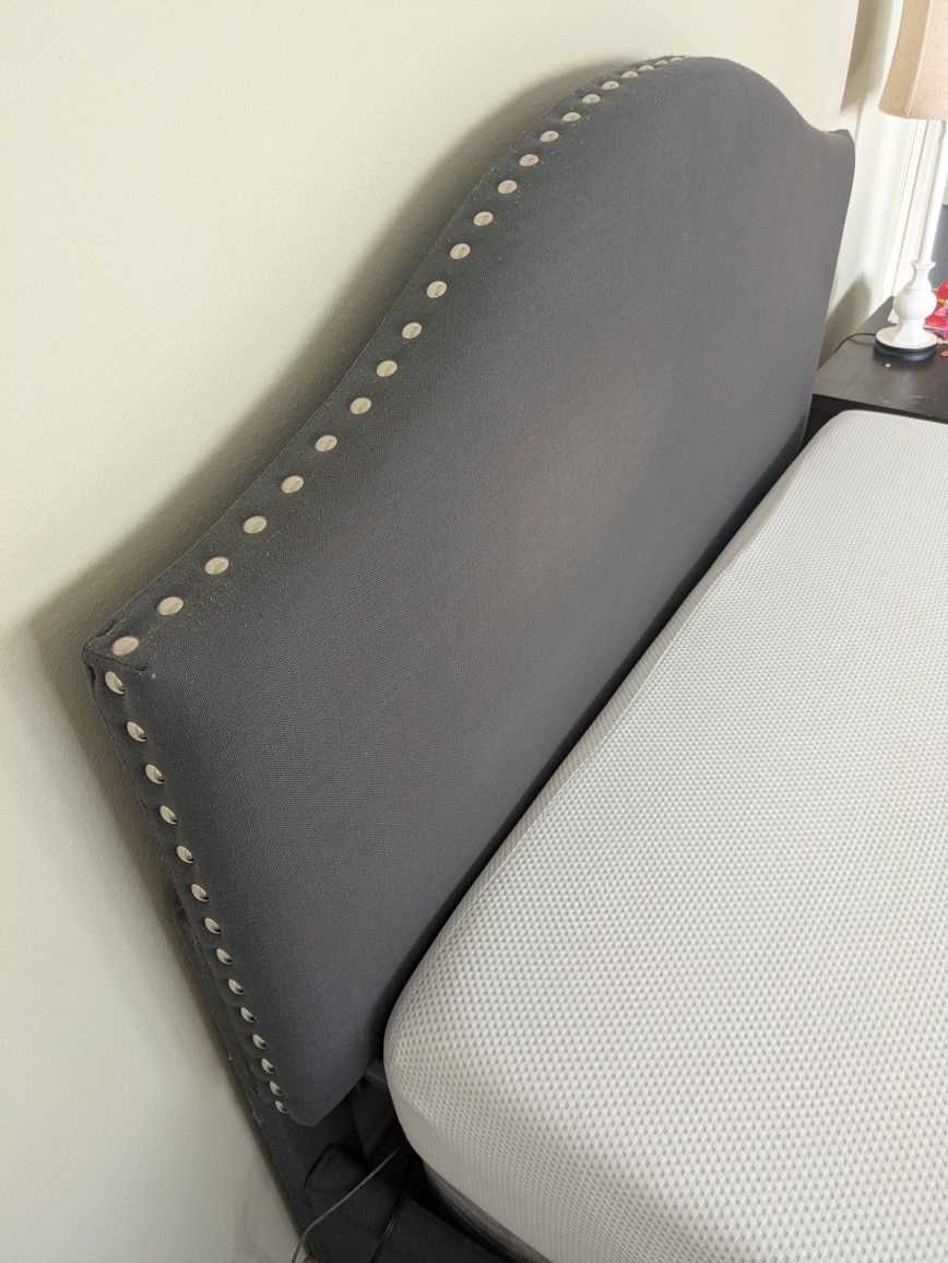 Gray Queen Upholstered Bed