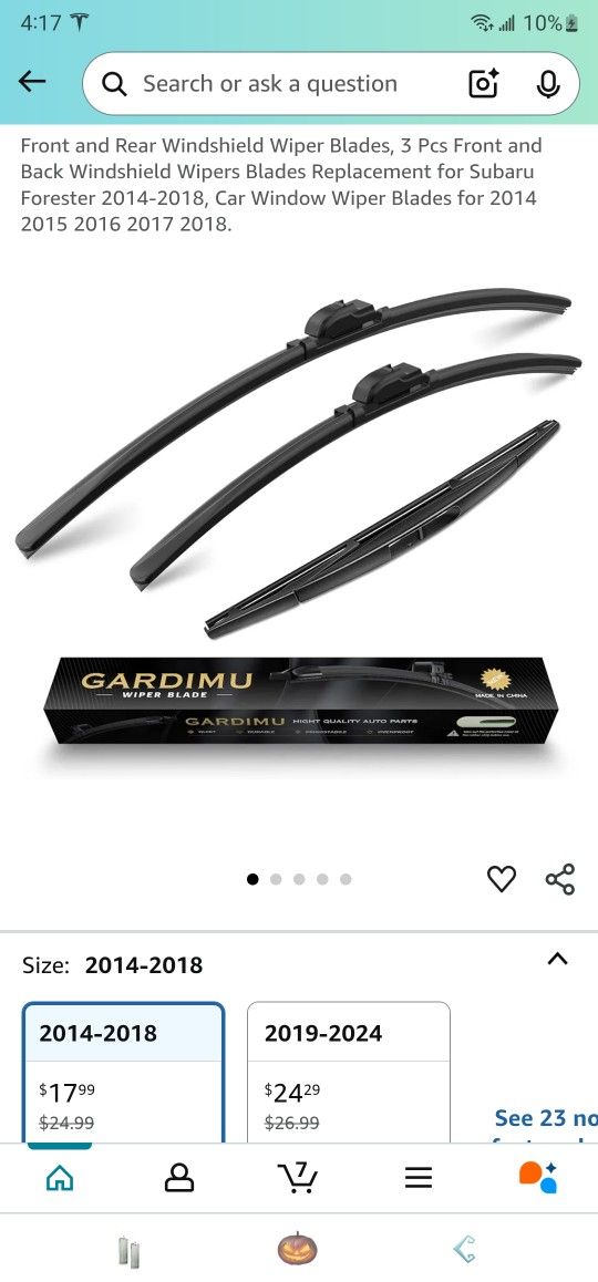 Windshield Wiper Blades, 3 Pcs Subaru Forester 2014-2018