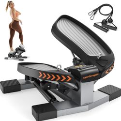 Sportsroyals Stair Stepper for Exercises-Twist Stepper with Resistance Bands and 330lbs Weight Capacity