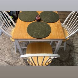 Table with chairs wooden farmhouse style 