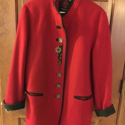 RED WOOL COAT