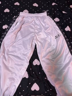 Oakley Vintage White Track Pants – Black Logo Side Panels – Y2K