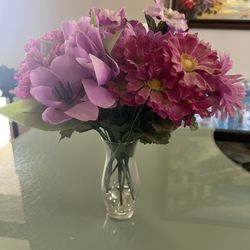 Artificial Flowers With Vase