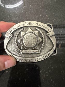 Vintage IPA Region  Belt Buckle 1980s Pewter Collectible