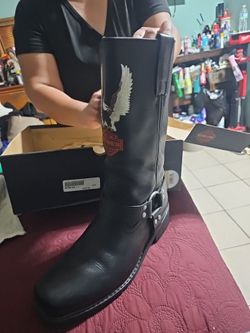Size 11 Harley-Davidson Black Leather Harness Boots