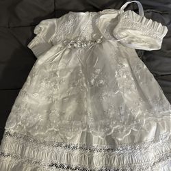 White New Bautism dress baby girl size 0