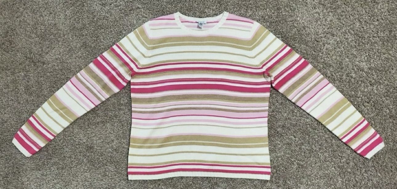 Women's IZOD Long Sleeve Striped Sweater Size L
