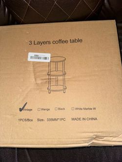3-Layer Round Coffee Table Vintage