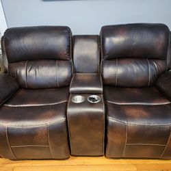 Leather Dual Reclining Sofa