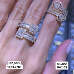 10K & 14K 1CT Natural Diamonds Rings 