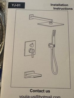 Shower System with Tub Spout, All Metal Bathtub Shower Faucet Set with High Pressure 10 Inch Rain Shower Head and Handheld Shower Head Set, Brushed Ni