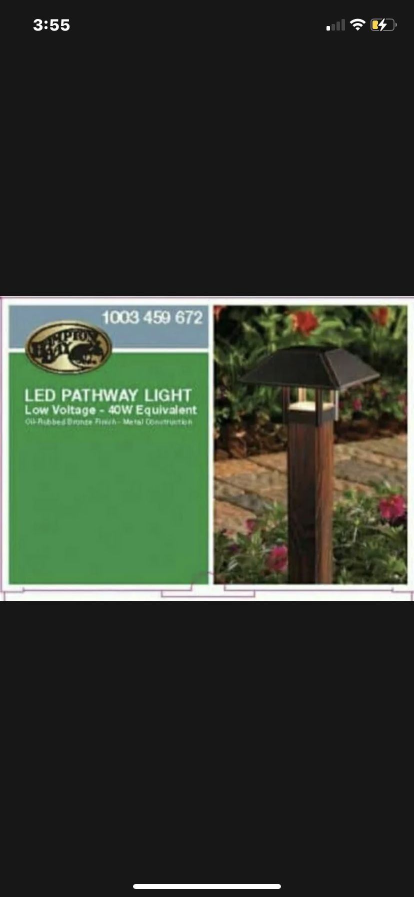 Hampton Bay LED Pathway Light Low Voltage 40W Oil-Rubbed Bronze 1003 459 672