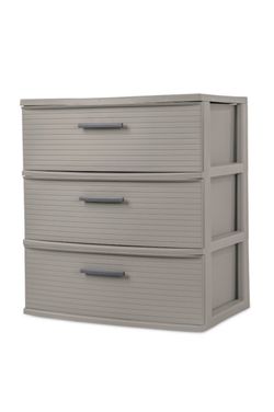 3-Drawer Plastic Storage Dresser