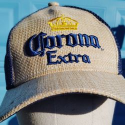 Corona Extra straw-weave hat