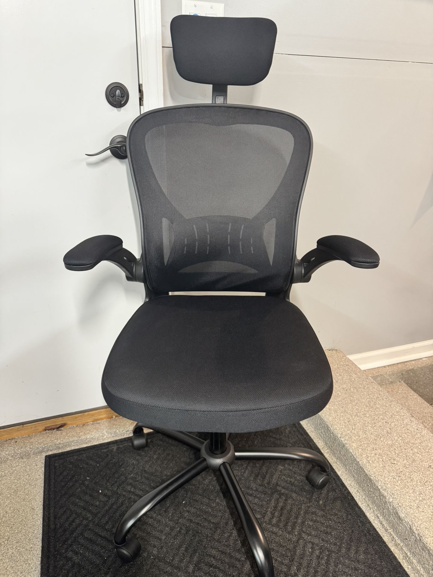 Brand New Black Mesh Tall Back Ergonomic Office Chair w/Flip Up Armrests