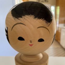 Vintage Hand Painted Wood Kokeshi Doll, 12 Inches Tall, Japan